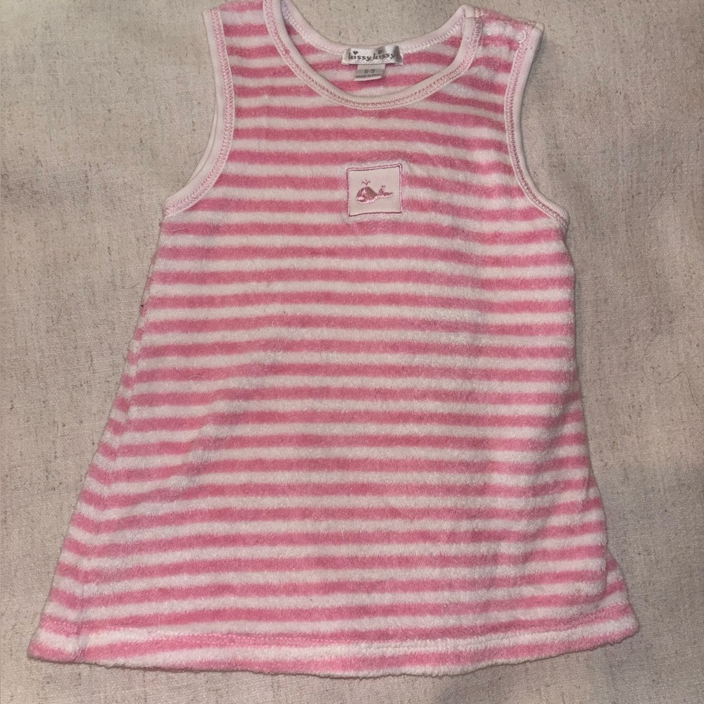 Kissy Kissy Pink and White Striped Swim Coverup